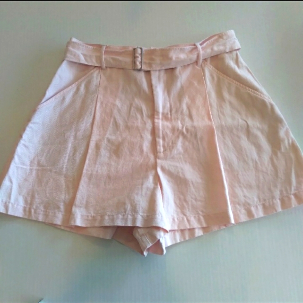 NWT La Vie Rebecca Taylor Size 32 Linen blend Cloud Pink Shorts